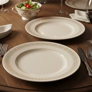 Homer Laughlin Georgian Eggshell Salad Plates #G3332, Set of 2, Vtg Dinnerware
